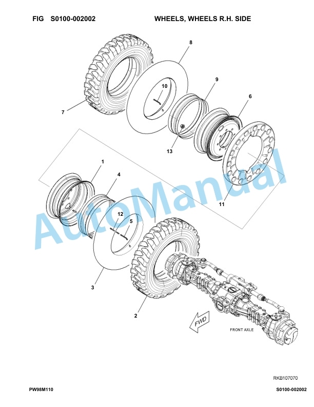 Komatsu PW98MR-11E0 Hydraulic Excavator Parts Manual F30001-UP-4