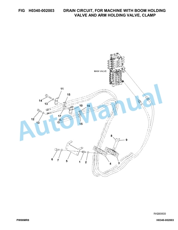 Komatsu PW98MR-8 Hydraulic Excavator Parts Manual F80003-UP-3