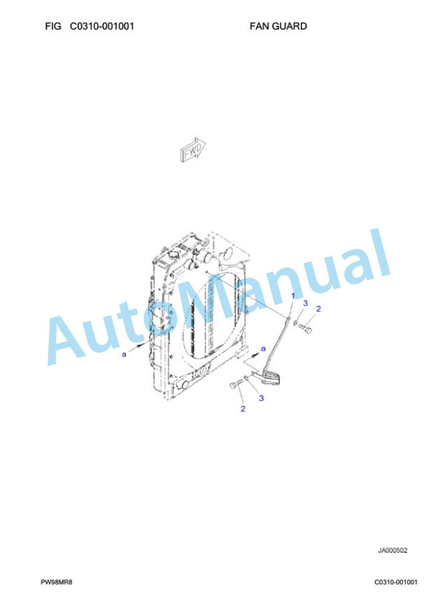 Komatsu PW98MR-8 Wheeled Excavator Parts Manual F80003-2