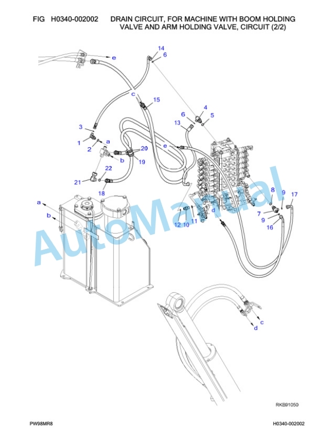Komatsu PW98MR-8 Wheeled Excavator Parts Manual F80003-3