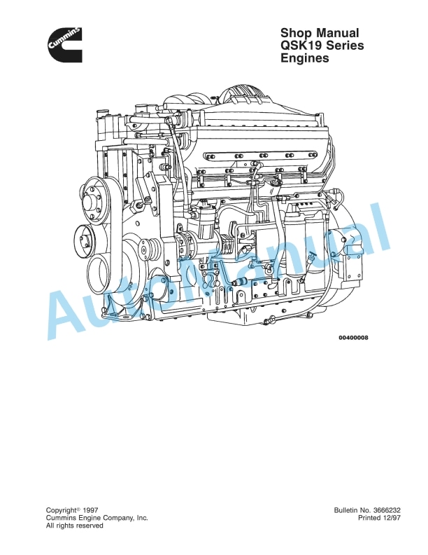 Komatsu QSK19 Series Engine Shop Manual 3666232