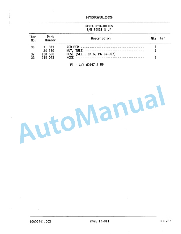 Komatsu S5-8A, S8-10.5A Tandem Roller Parts Manual 7201R2-3
