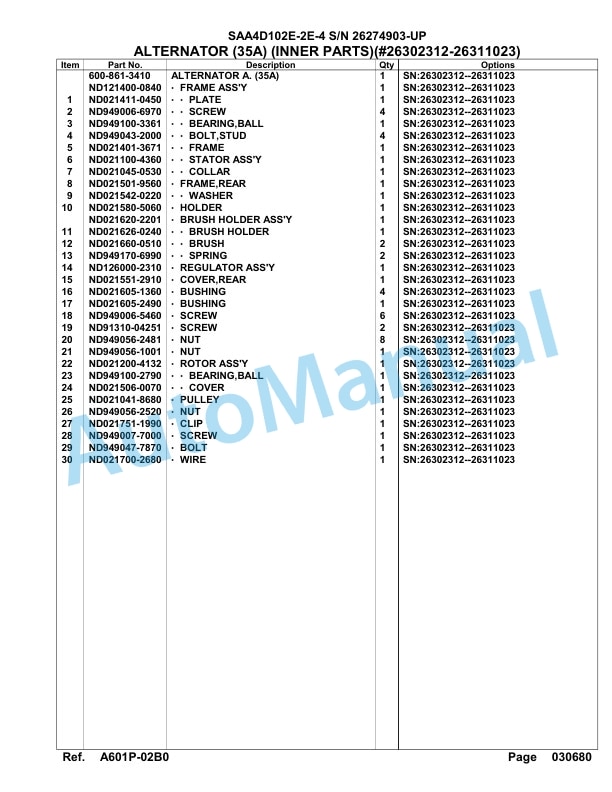 Komatsu SAA4D102E-2E-4 Engine Parts Manual-5