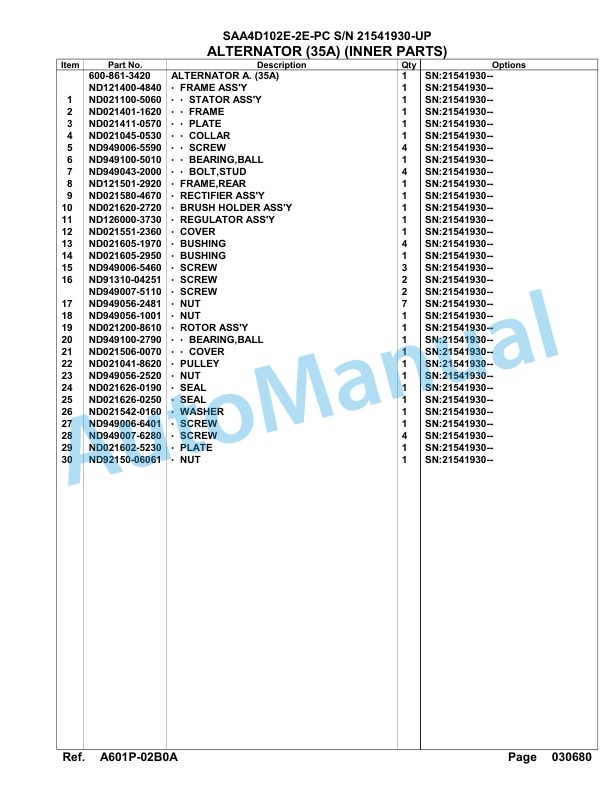 Komatsu SAA4D102E-2E-PC Engine Parts Manual-5