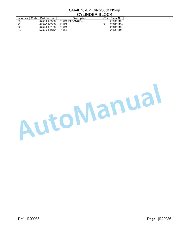 Komatsu SAA4D107E-1 Engine Parts Manual-3