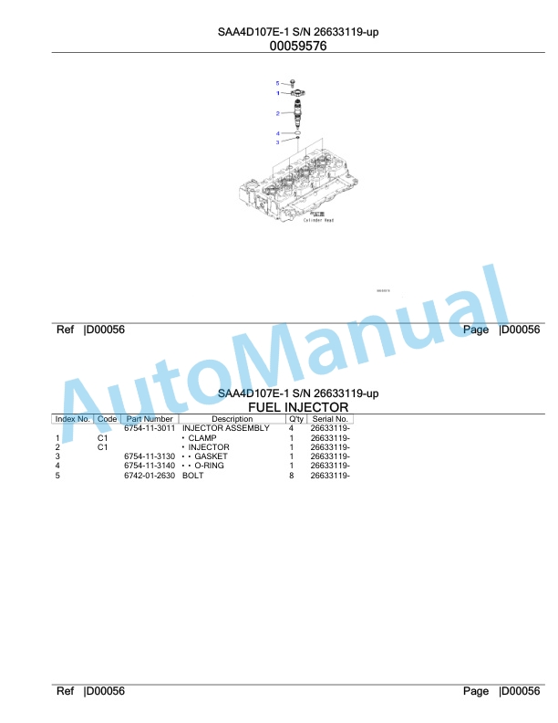 Komatsu SAA4D107E-1 Engine Parts Manual-4