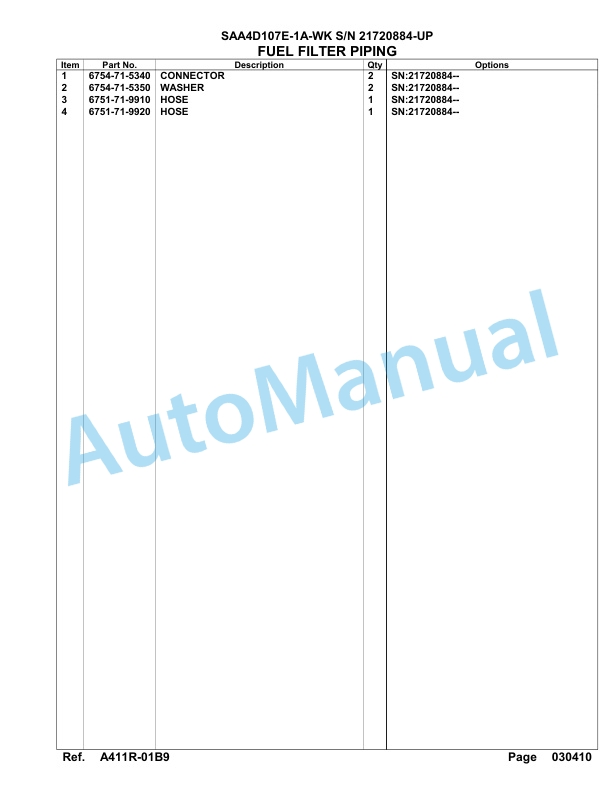 Komatsu SAA4D107E-1A-WK Engine Parts Manual-4