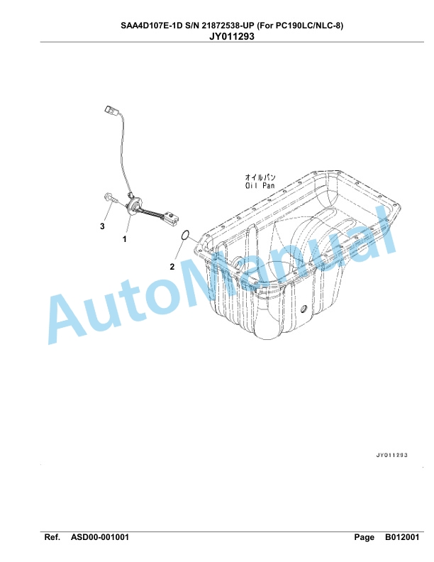 Komatsu SAA4D107E-1D Engine Parts Manual 21872538 Up For PC190LC 190NLC-8-3