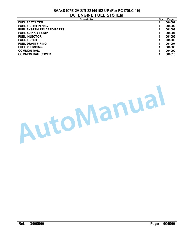 Komatsu SAA4D107E-2A Engine For PC170LC-10 Parts Manual-4
