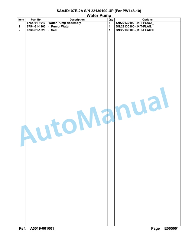 Komatsu SAA4D107E-2A Engine For PW148-10 Parts Manual-5