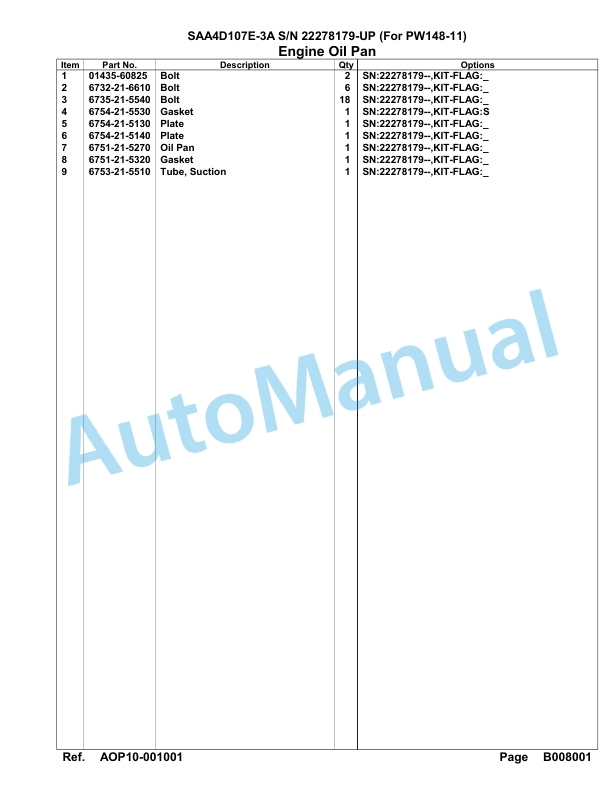 Komatsu SAA4D107E-3A Engine For PW148-11 Parts Manual-3