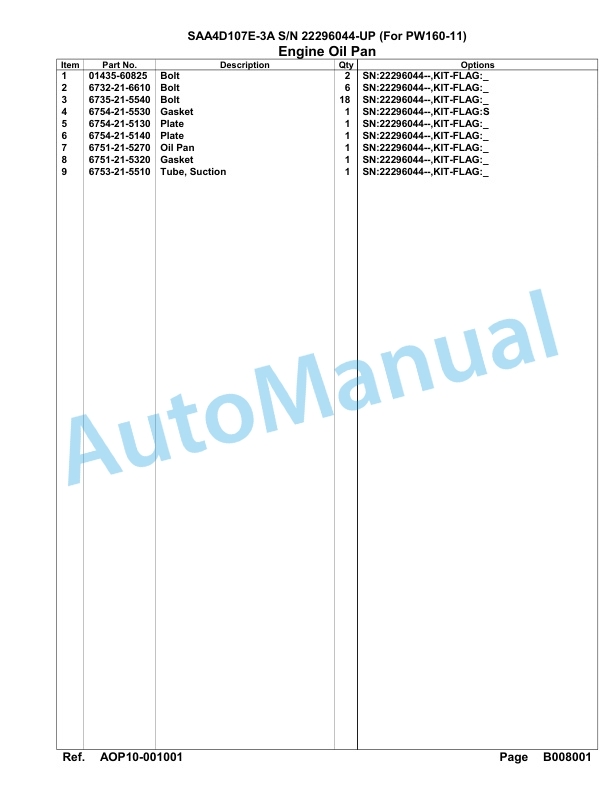 Komatsu SAA4D107E-3A Engine For PW160-11 Parts Manual-3