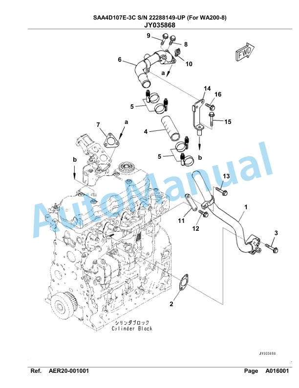 Komatsu SAA4D107E-3C Engine Parts Manual 22288149 Up For WA200-8-2