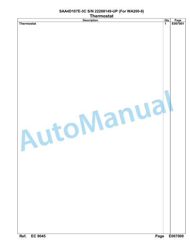 Komatsu SAA4D107E-3C Engine Parts Manual 22288149 Up For WA200-8-5