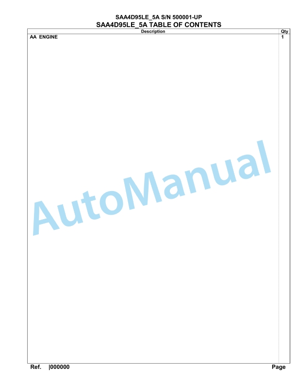 Komatsu SAA4D95LE-5A Engine Parts Manual