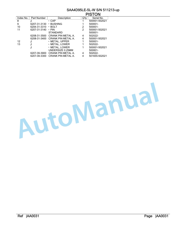 Komatsu SAA4D95LE-5L-W Engine Parts Manual-3