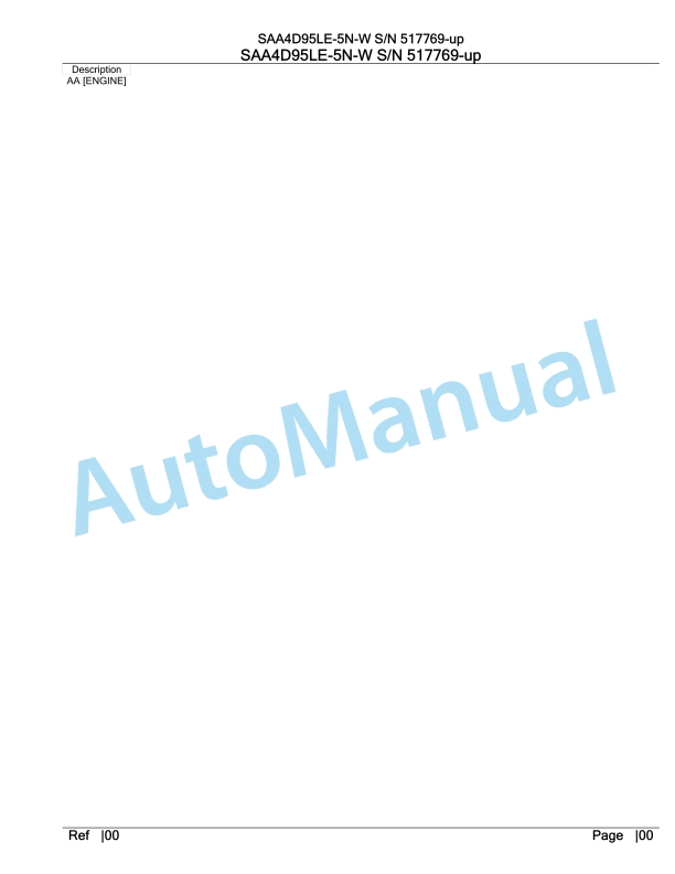 Komatsu SAA4D95LE-5N-W Engine Parts Manual