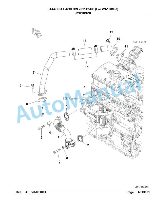 Komatsu SAA4D95LE-6CH Engine Parts Manual 701142 Up For WA100M-7-2