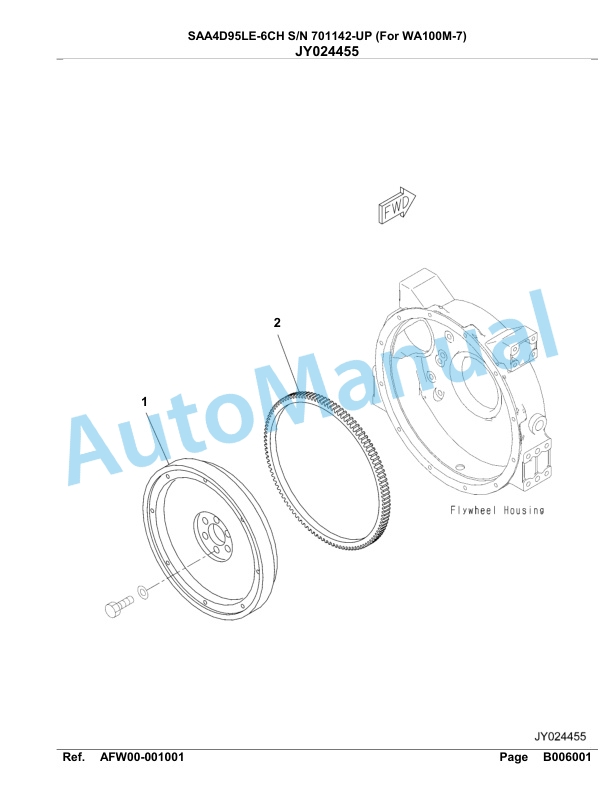 Komatsu SAA4D95LE-6CH Engine Parts Manual 701142 Up For WA100M-7-3