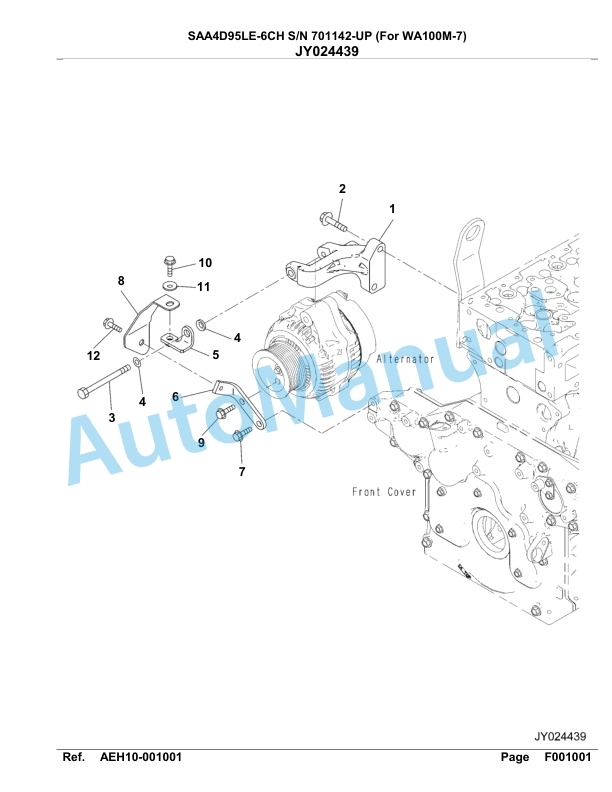 Komatsu SAA4D95LE-6CH Engine Parts Manual 701142 Up For WA100M-7-5