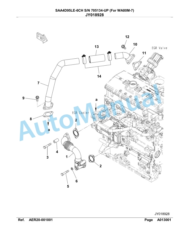 Komatsu SAA4D95LE-6CH Engine Parts Manual 705134 Up Foe WA80M-7-2