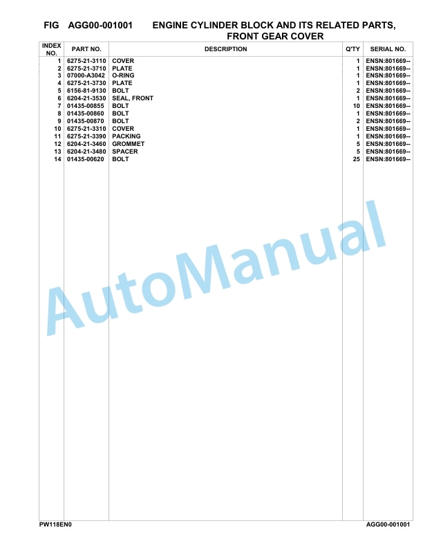 Komatsu SAA4D95LE-7A Engine Parts Manual-3