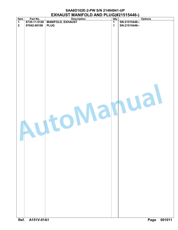 Komatsu SAA6D102E-2-PW Engine Parts Manual-2
