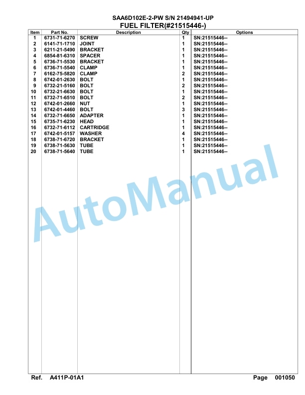 Komatsu SAA6D102E-2-PW Engine Parts Manual-5