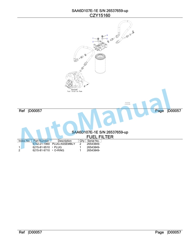 Komatsu SAA6D107E-1E Engine Parts Manual 26537659 Up-4
