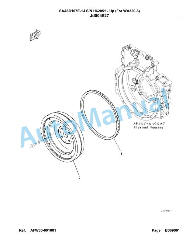Komatsu SAA6D107E-1J Engine Parts Manual H62051 - Up (For WA320-6)-3