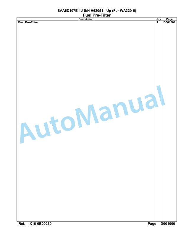 Komatsu SAA6D107E-1J Engine Parts Manual H62051 - Up (For WA320-6)-4