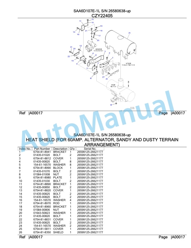 Komatsu SAA6D107E-1L Parts Manual 26580638-up-2