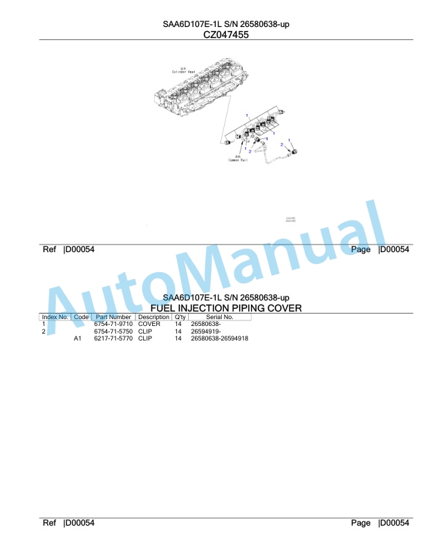 Komatsu SAA6D107E-1L Parts Manual 26580638-up-4