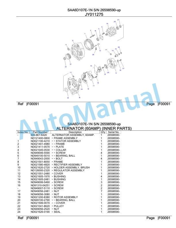 Komatsu SAA6D107E-1N Parts Manual 26598590-up-5