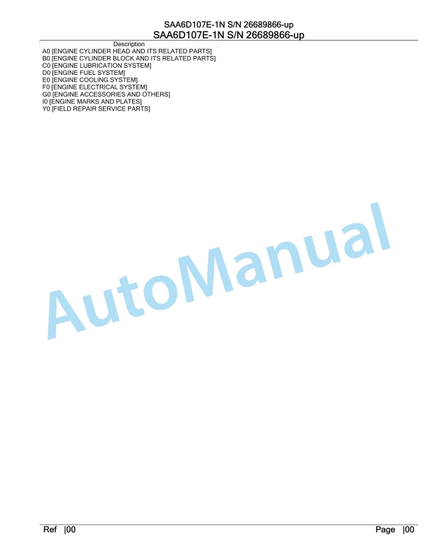 Komatsu SAA6D107E-1N Parts Manual 26689866-up
