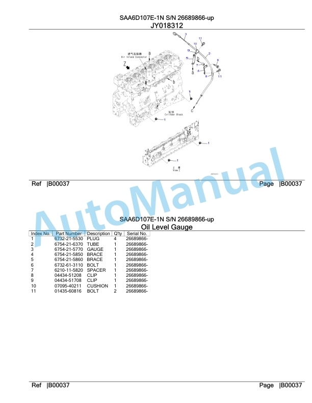 Komatsu SAA6D107E-1N Parts Manual 26689866-up-3