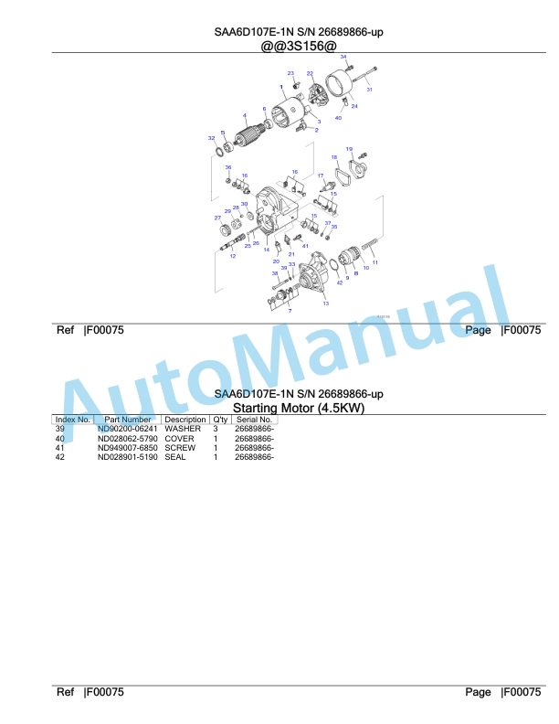 Komatsu SAA6D107E-1N Parts Manual 26689866-up-5