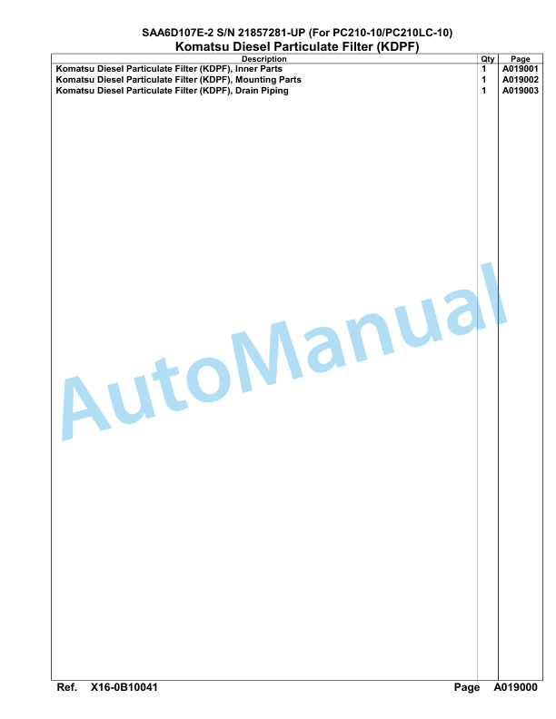 Komatsu SAA6D107E-2 Parts Manual 21857281-UP-2