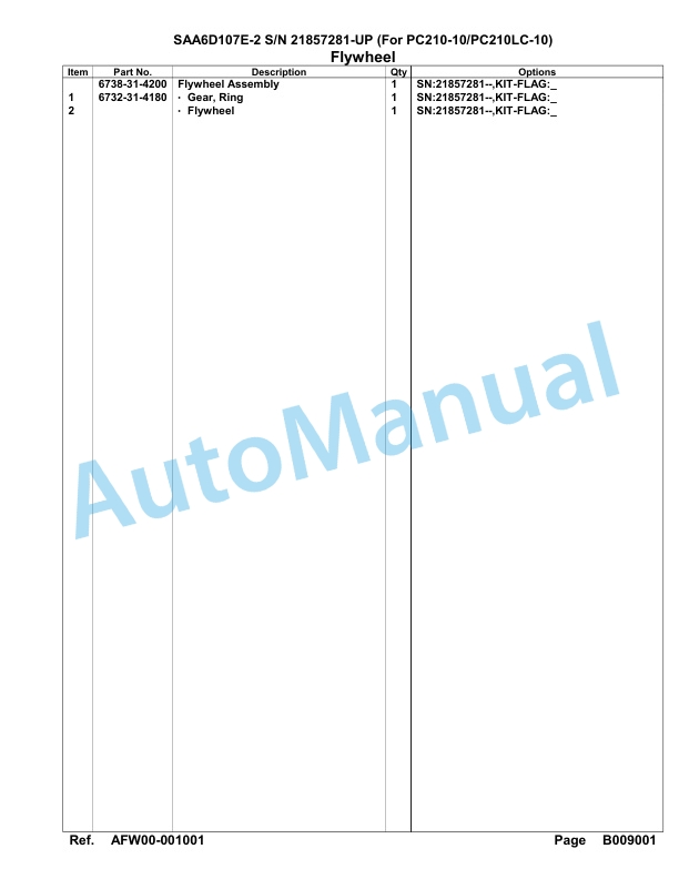 Komatsu SAA6D107E-2 Parts Manual 21857281-UP-3