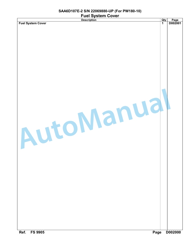 Komatsu SAA6D107E-2 Parts Manual 22069880-UP-4