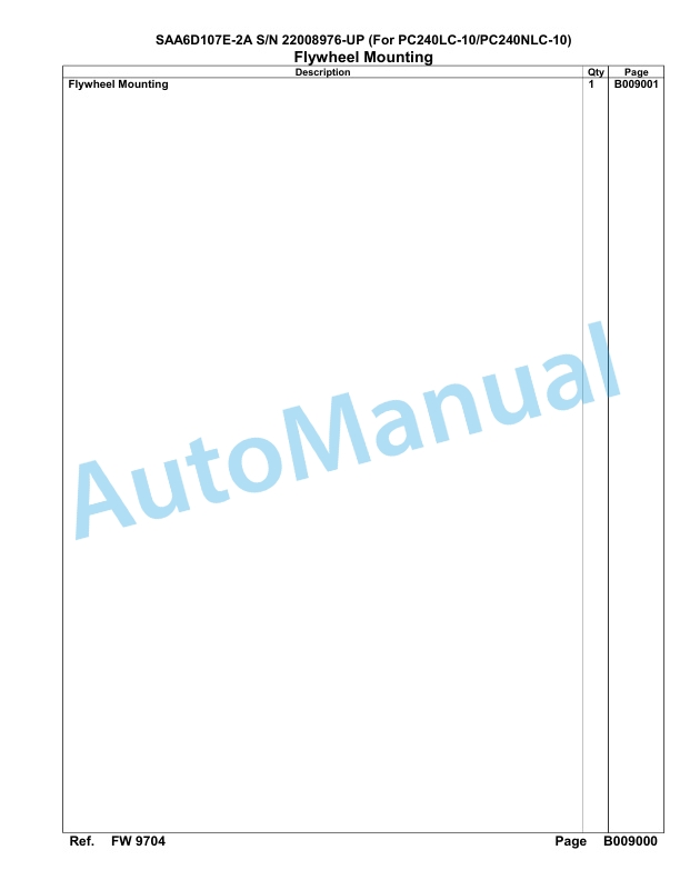 Komatsu SAA6D107E-2A Parts Manual 22008976-UP-3
