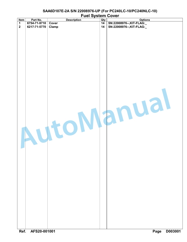 Komatsu SAA6D107E-2A Parts Manual 22008976-UP-4