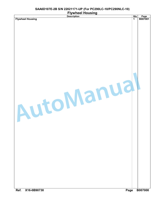 Komatsu SAA6D107E-2B Parts Manual 22021171-UP-3