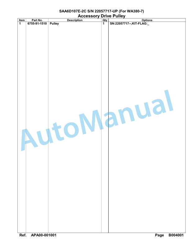 Komatsu SAA6D107E-2C Parts Manual 22057717-UP-3