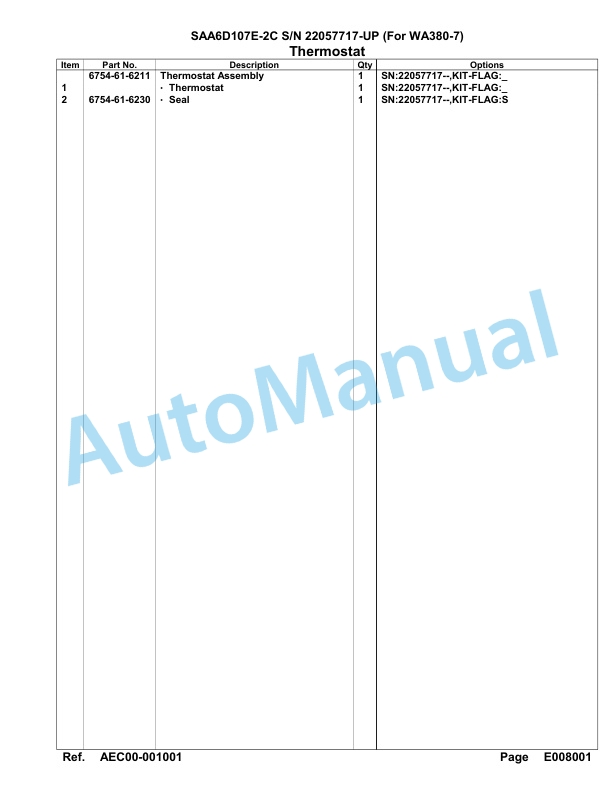Komatsu SAA6D107E-2C Parts Manual 22057717-UP-5