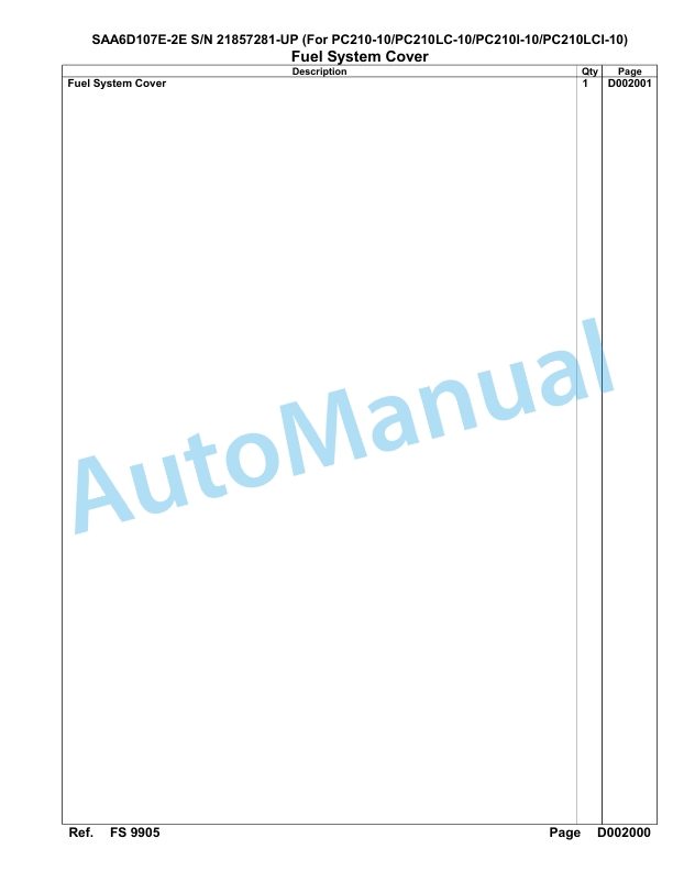Komatsu SAA6D107E-2E Parts Manual 21857281-UP-4