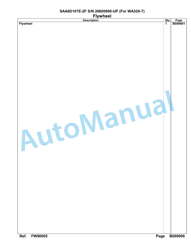 Komatsu SAA6D107E-2F Parts Manual 26600890-UP-3