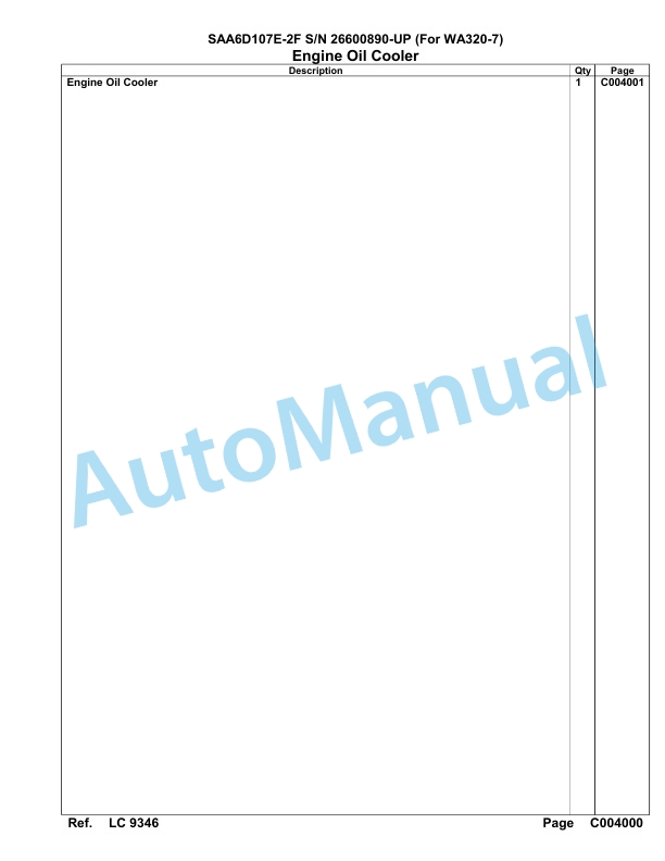 Komatsu SAA6D107E-2F Parts Manual 26600890-UP-4