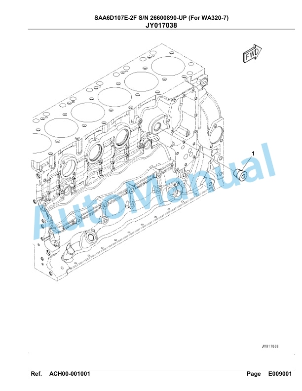 Komatsu SAA6D107E-2F Parts Manual 26600890-UP-5