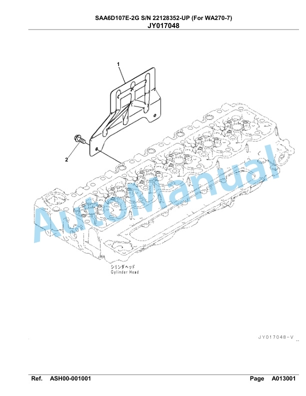 Komatsu SAA6D107E-2G Parts Manual 22128352-UP-2